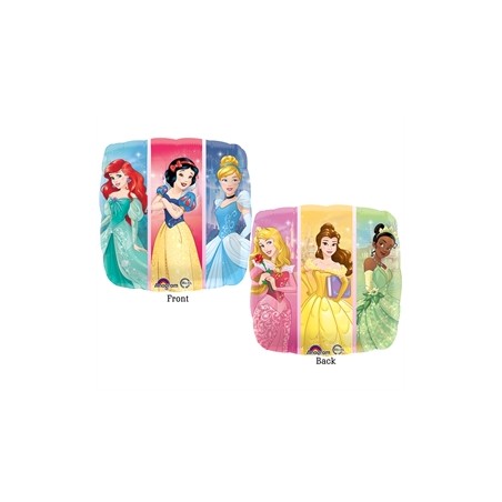 BALLON METALLIQUE CARRE LES PRINCESSES DISNEY 43 CM DE DIAMETRE