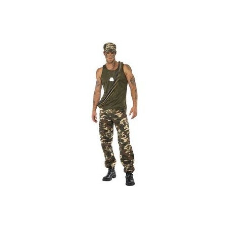 DEGUISEMENT CAMOUFLAGE TEE SHIRT TAILLE L