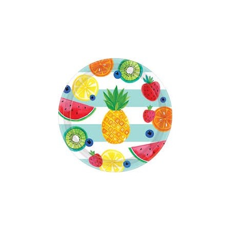 8 ASSIETTES HELLO SUMMER FRUITS 26.7 CM