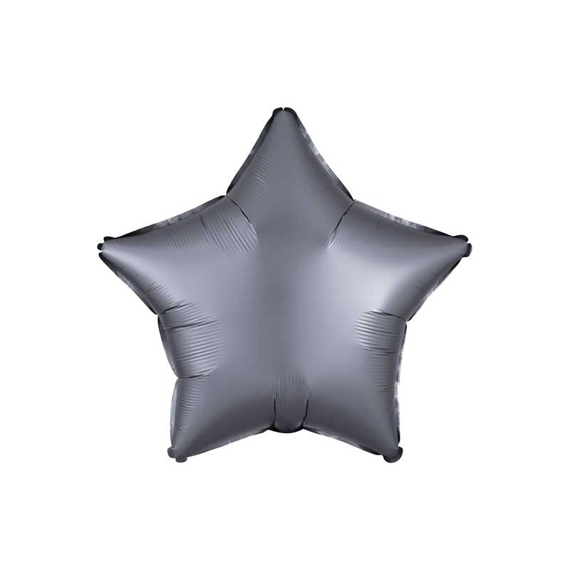 BALLON METALLIQUE ETOILE SATIN GRAPHITE 43 CM