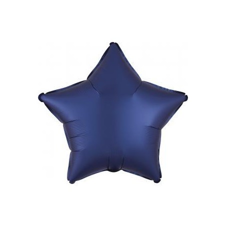 BALLON METALLIQUE ETOILE SATIN BLEU MARINE 43 CM