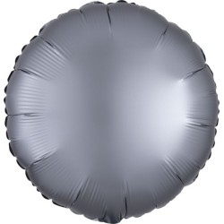 BALLON METALLIQUE ROND SATIN GRAPHITE 43 CM