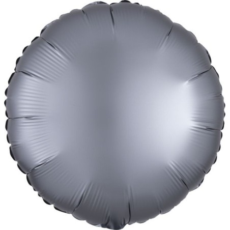 BALLON METALLIQUE ROND SATIN GRAPHITE 43 CM