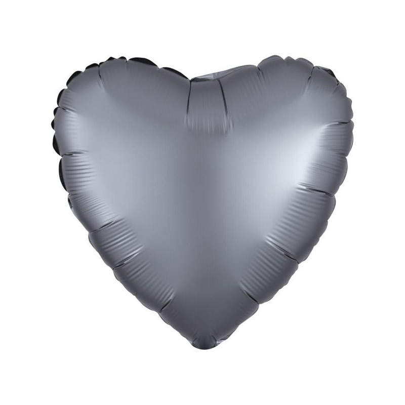 BALLON METALLIQUE COEUR SATIN GRAPHITE 43 CM BALLON METALLIQUE COEUR SATIN GRAPHITE 43 CM