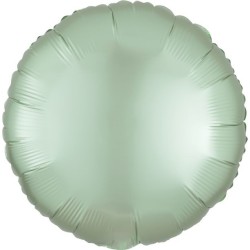 BALLON METALLIQUE ROND SATIN VERT PASTEL 43 CM