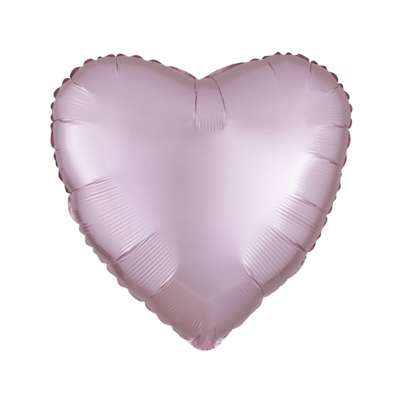 BALLON METALLIQUE COEUR SATIN ROSE PASTEL 43 CM