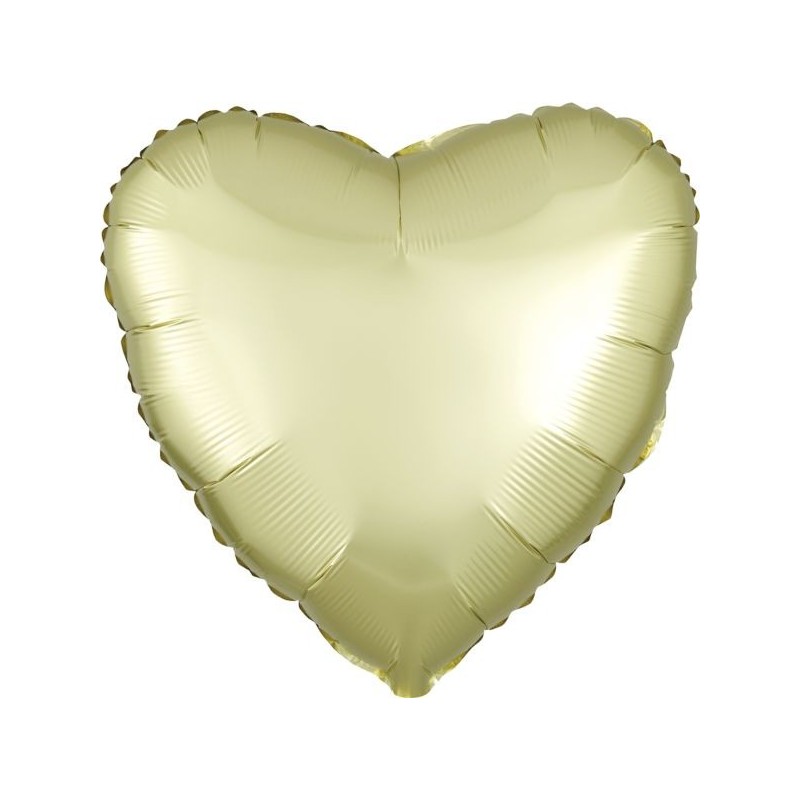 BALLON METALLIQUE COEUR SATIN JAUNE PASTEL 43 CM BALLON METALLIQUE COEUR SATIN JAUNE PASTEL 43 CM