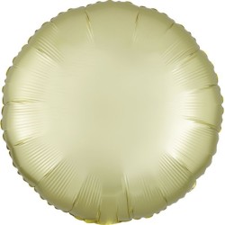 BALLON METALLIQUE ROND SATIN JAUNE PASTEL 43 CM