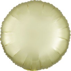 BALLON METALLIQUE ROND SATIN JAUNE PASTEL 43 CM