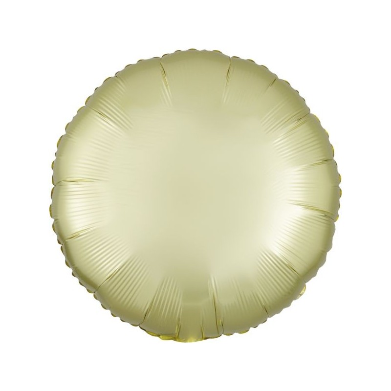 BALLON METALLIQUE ROND SATIN JAUNE PASTEL 43 CM BALLON METALLIQUE ROND SATIN JAUNE PASTEL 43 CM