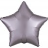 BALLON METALLIQUE ETOILE SATIN GRIS MAUVE 43 CM