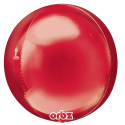 BALLON METALLIQUE ORBZ BOULE ROUGE 38 X 40 CM