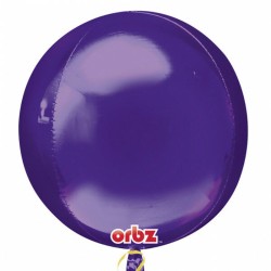 BALLON METALLIQUE ORBZ BOULE VIOLET 38 X 40 CM