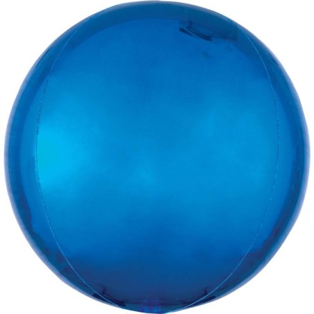 BALLON METALLIQUE ORBZ BOULE BLEU 38 X 40 CM