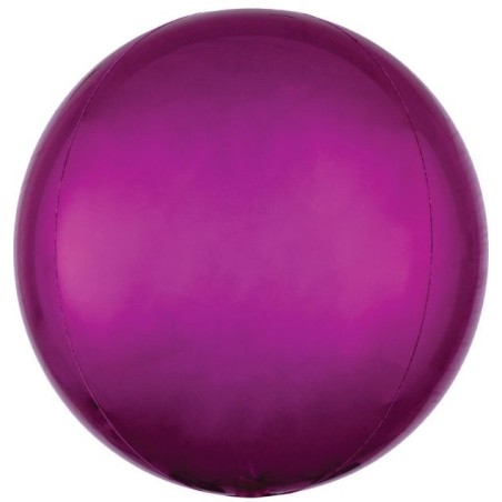 BALLON METALLIQUE ORBZ BOULE FUSCHIA 38 X 40 CM