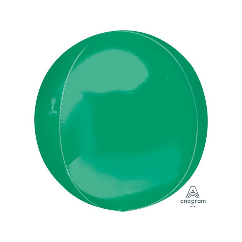 BALLON METALLIQUE ORBZ BOULE VERT 38 X 40 CM