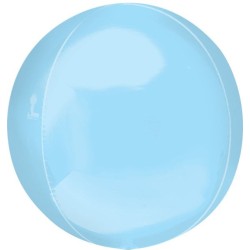 BALLON METALLIQUE ORBZ BOULE BLEU PASTEL 38 X 40 CM