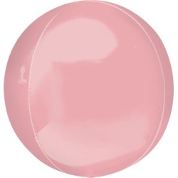 BALLON METALLIQUE ORBZ BOULE ROSE PASTEL 38 X 40 CM