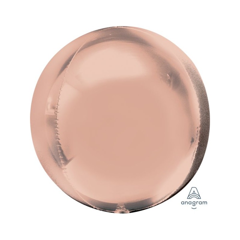 BALLON METALLIQUE ORBZ BOULE ROSE GOLD 38 X 40 CM