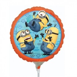 BALLON METALLIQUE ROND MINIONS 23 CM