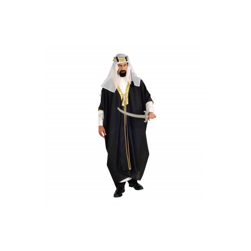 DEGUISEMENT SHEIK ARABE BLANC ET NOIR TAILLE M