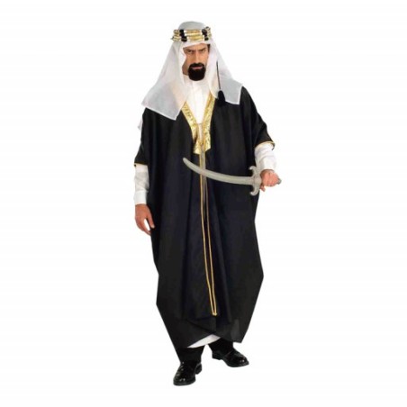 DEGUISEMENT SHEIK ARABE BLANC ET NOIR TAILLE M