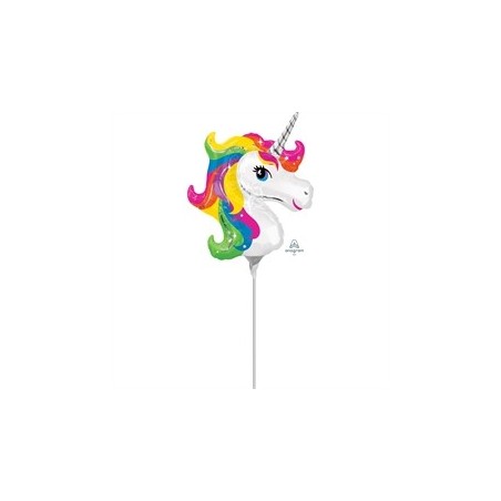 BALLON METALLIQUE 9'' TETE DE LICORNE  23 CM