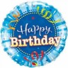 BALLON METALLIQUE ROND HAPPY BIRTHDAY BLEU 9" BALLON METALLIQUE ROND HAPPY BIRTHDAY BLEU 9"