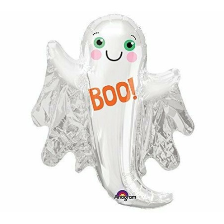 BALLON METALLIQUE FANTOME BOO A L'AIR 23 CM
