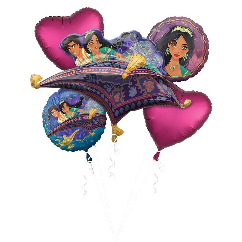 BOUQUET DE 5 BALLONS METALLIQUES JASMINE ONCE UPON A TIME BOUQUET DE 5 BALLONS METALLIQUES JASMINE ONCE UPON A TIME