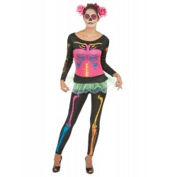 DEGUISEMENT NEON SQUELETTE  TAILLE S