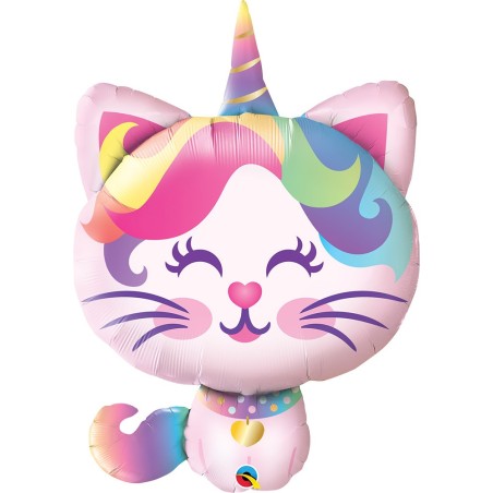 BALLON METALIQUE CHAT LICORNE 97 CM 