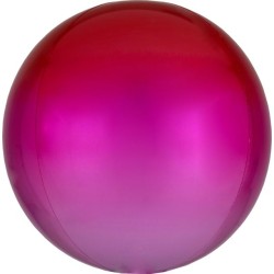 BALLON METALIQUE ORBZ OMBRE ROUGE ET ROSE 38 X 40 CM 