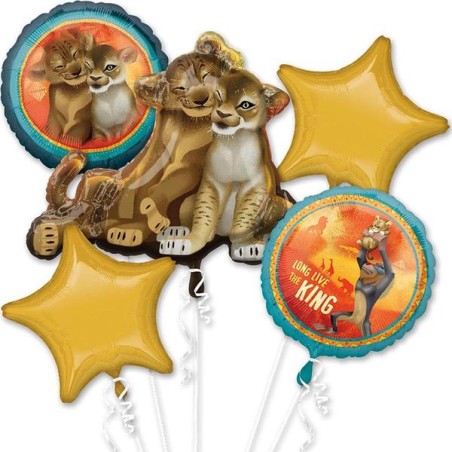 BOUQUET DE 5 BALLONS METALIQUE LE ROI LION 