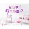 GUIRLANDE BALLONS METALLIQUES GONFLABLE AIR HAPPY BIRTHDAY ROSE 340 X 35 CM