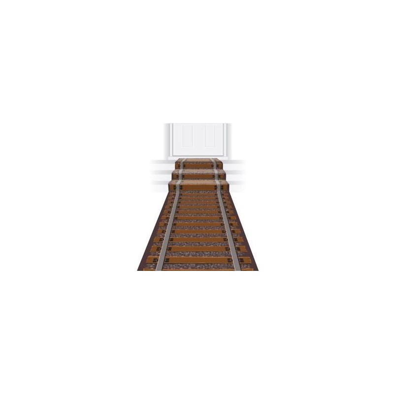 TAPIS DE DECORATION RAILS DE CHEMIN DE FER 61 CM X 3.05 M TAPIS DE DECORATION RAILS DE CHEMIN DE FER 61 CM X 3.05 M