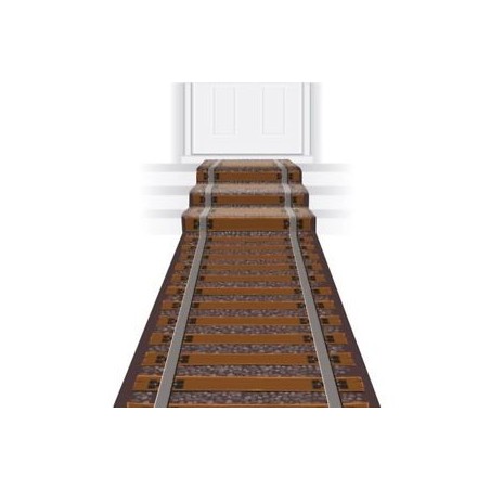 TAPIS DE DECORATION RAILS DE CHEMIN DE FER 61 CM X 3.05 M