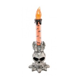 CHANDELIER LED TETE DE MORT ORANGE 7X21 CM 