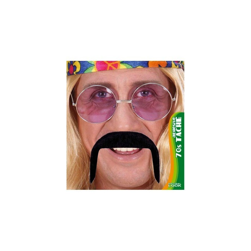 MOUSTACHE 70'S COULEUR NOIRE