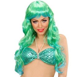 PERRUQUE SIRENE VERTE ET TURQUOISE