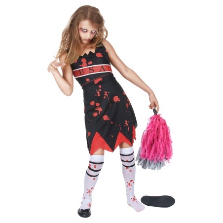 DEGUISEMENT POMPOM GIRL HALLOWEEN TAILLE M 7-9 ANS