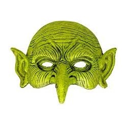 MASQUE DEMI VISAGE DE SORCIERE VERT EN LATEX 