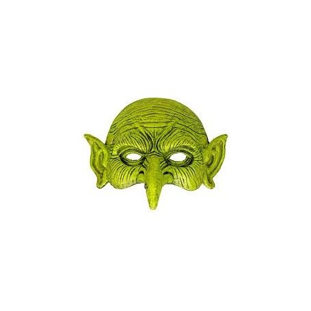 MASQUE DEMI VISAGE DE SORCIERE VERT EN LATEX 