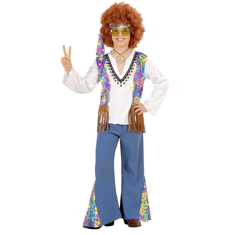 DEGUISEMENT GARCON HIPPIE WOOD STOCK TAILLE 128 CM  DEGUISEMENT GARCON HIPPIE WOOD STOCK TAILLE 128 CM