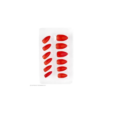 12 ONGLES ROUGE AUTO-ADHESIFS