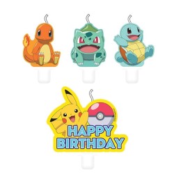 4 BOUGIES POUR GATEAU POKEMON