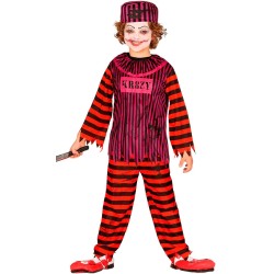 DEGUISEMENT CLOWN PRISONNIER ROUGE TUEUR TAILLE 5-6 ANS 