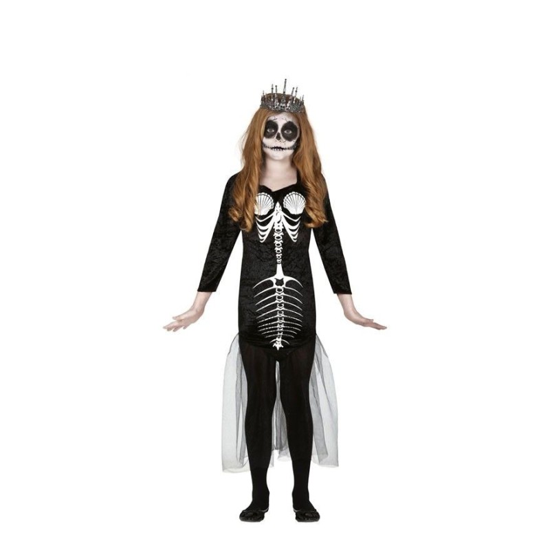 DEGUISEMENT HALLOWEEN SQUELETTE FILLE SIRENE AVEC TULLE TAILLE 10-12 ANS 
