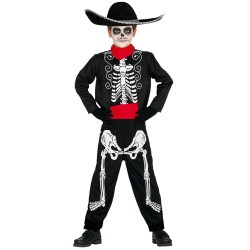 DEGUISEMENT SQUELETTE JOUR DES MORTS MARIACHI TAILLE 10-12 ANS