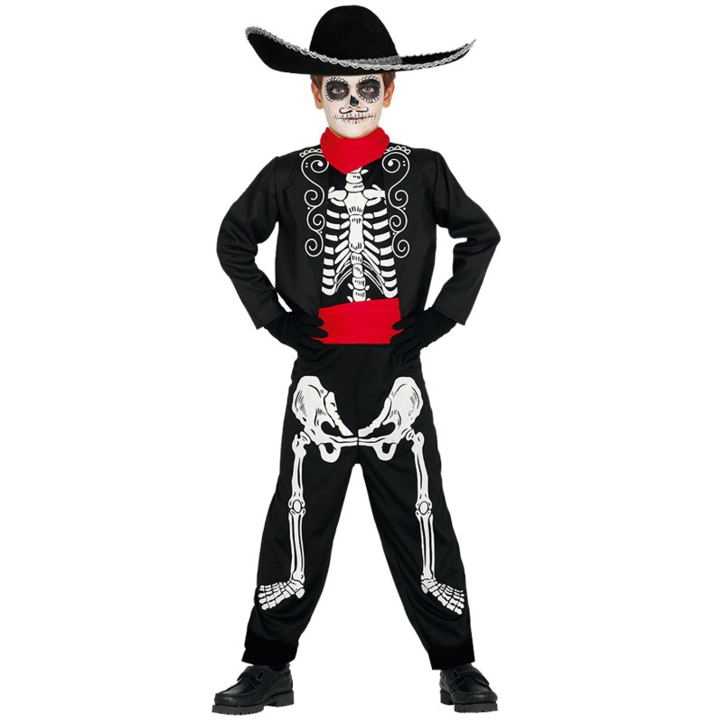 DEGUISEMENT SQUELETTE JOUR DES MORTS MARIACHI TAILLE 10-12 ANS  DEGUISEMENT SQUELETTE JOUR DES MORTS MARIACHI TAILLE 10-12 ANS